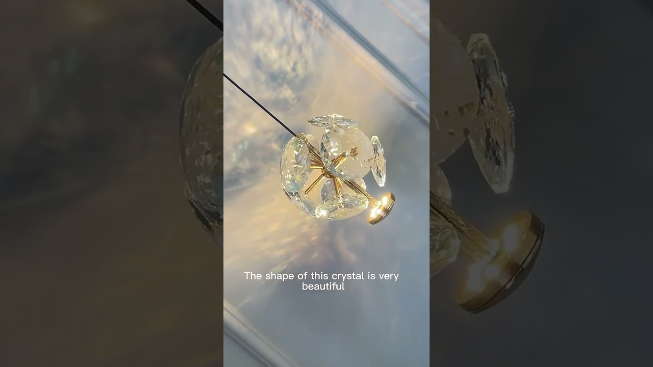 Gold-Finished Luxury LED Crystal Orb Pendant Light for Bedrooms  