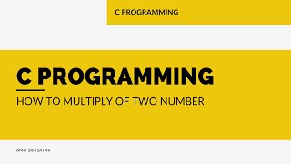 Write a program to multiply two numbers || C Programming #aslearninginstitute #multiplyinc #cporgram