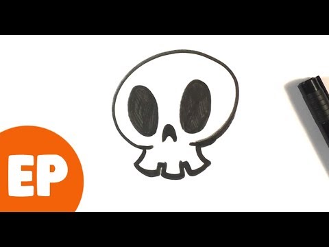 How to Draw a Halloween Skull Drawing - Easy Pictures to Draw - YouTube