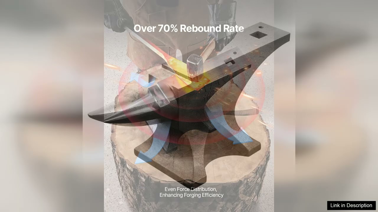 VEVOR Single Horn Anvil 110lbs Cast Steel Anvil High Hardness Rugged Round