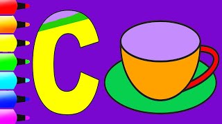 C For Cup How To Draw Alphabet Letter C How To Draw A Cup Easy For Kids Art