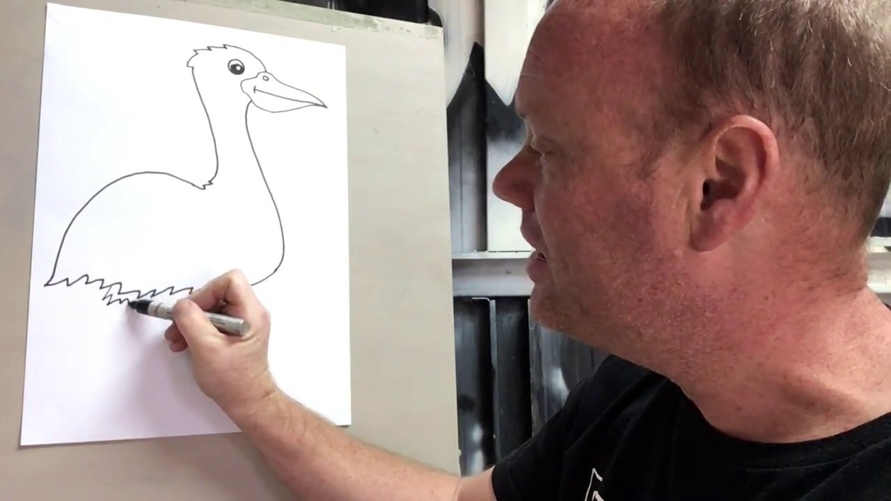 HOW TO DRAW AN EMU - YouTube