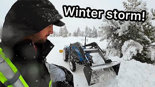 Winter Snowstorm and the plow tractor won't start. EcoFlow solar generator to the rescue!