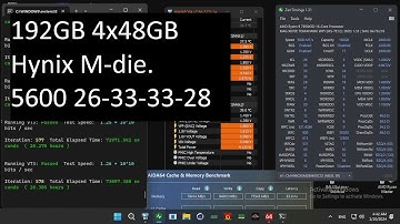 Decent 192GB@5600 DDR5 memory overclocking. 4x48GB Hynix M-die on AM5 7950X3D
