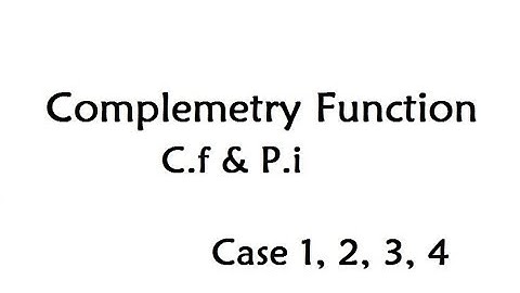 Linear Ordinary Differential Equation with constant coefficient CF & PI in Hindi