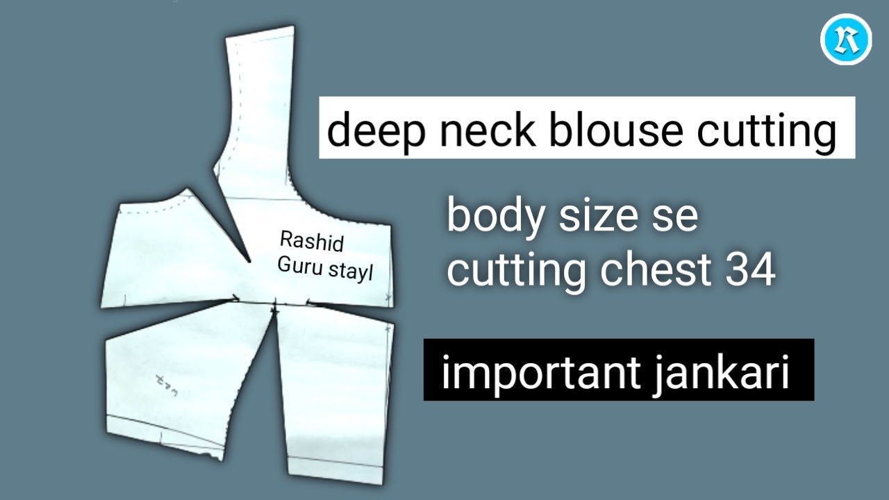 body size 34 chest naye Andaaz me 4 dart blouse cutting 