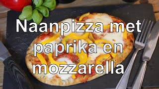 Naanpizza met paprika en mozzarella recept