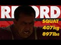 Gary Taylor sets PERSONAL BEST Max. Squat (407.5kg) | World's Strongest Man