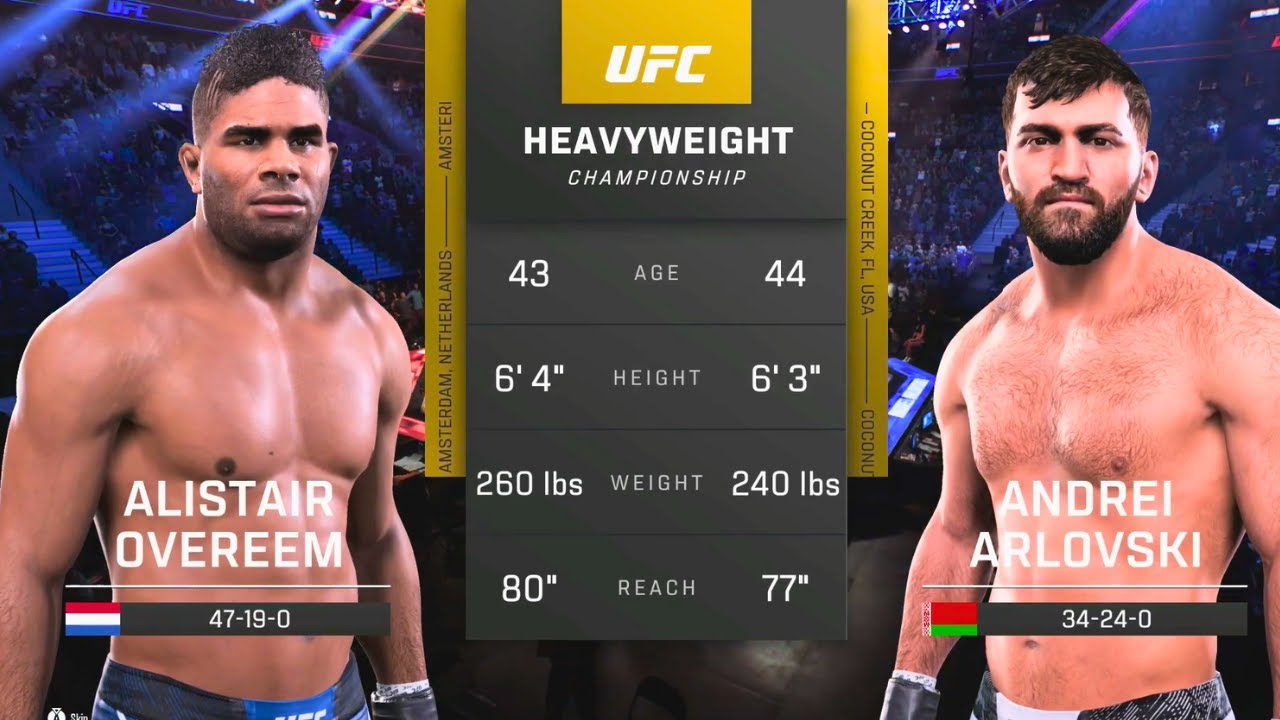 Alistair Overeem vs Andrei Arlovski FULL FIGHT | UFC 5 AI Simulation Gameplay (CPU vs CPU)