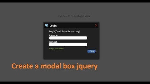 Create a modal box jquery