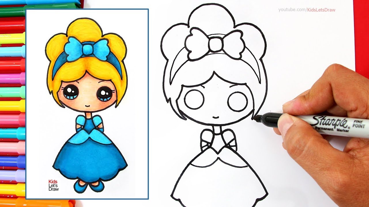 Cómo dibujar una PRINCESA Disney Kawaii (CENICIENTA) | How to Draw Cute  Cinderella - thptnganamst.edu.vn