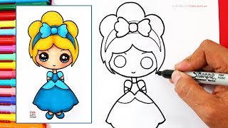 Cómo dibujar una PRINCESA Disney Kawaii (CENICIENTA) | How to Draw Cute  Cinderella - YouTube