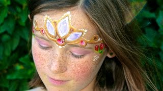 Fairytale princess face painting and makeup tutorial: Rapunzel’s crown / tiara