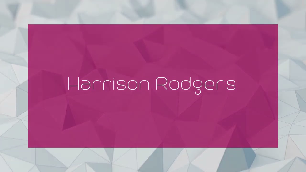 Harrison Rodgers - appearance