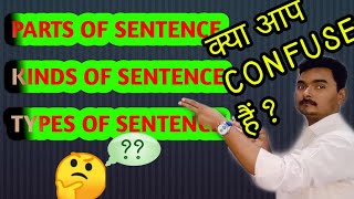 Parts of sentence, kinds of sentence and type of sentence