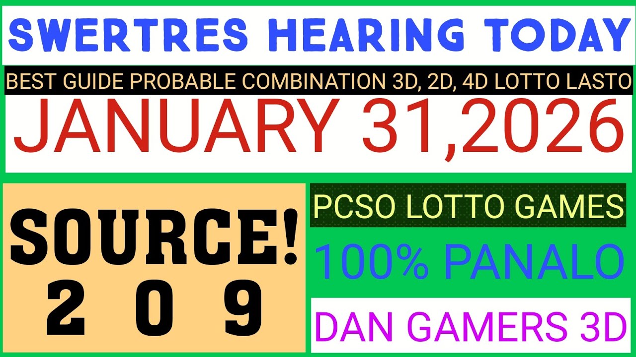 Слушание по делу SWERTRES сегодня (31 января 2026 г.) 2D, 4D LOTTO LASTO, поздравляем с выигрышем...