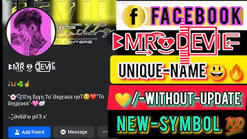How To Create Unique Name Facebook I