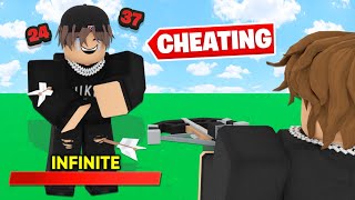 I Secretly Cheated Against 100 Players... (Roblox BedWars)