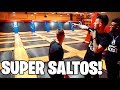 RETO DE SALTOS MORTALES EN UN PARQUE DE CAMAS ELASTICAS Y TRAMPOLINES !!