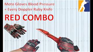 Moto Gloves Blood Pressure + Every Doppler Ruby Knife | RED COMBO | CS2 Showcase