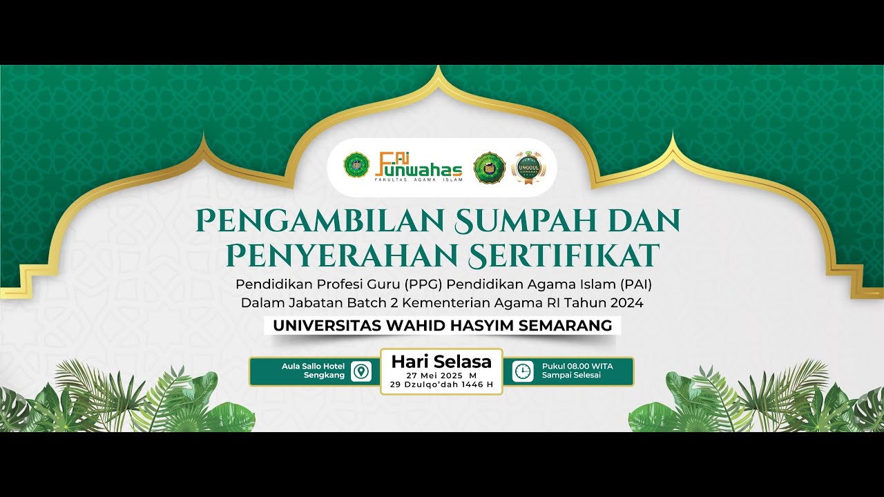 PENGAMBILAN SUMPAH DAN PENYERAHAN SERTIFIKAT PPG (PAI)