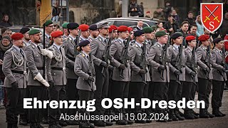 Bundeswehr Parade: Ehrenzug der Offizierschule des Heeres beim Abschlussappell in Dresden - OSH