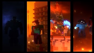 Steve Variants Looking over Destruction - Minecraft Animation Steve War