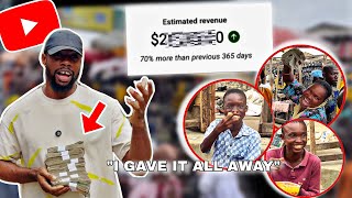 I Gave Away My First YouTube Paycheck | after 7 months of monetization struggles 