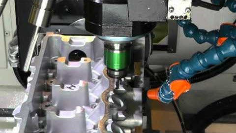 4-axis machining of automotive engine part on FANUC Robodrill D21LiA with DDR-T torque motor