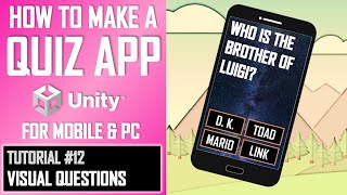 HOW TO MAKE A QUIZ GAME APP FOR MOBILE & PC IN UNITY - TUTORIAL #12 - VISUAL QUESTIONS screenshot 3