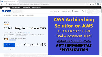 Architecting Solutions on AWS All Assessment Answer Coursera 2023| AWS Fundamentals Specialization