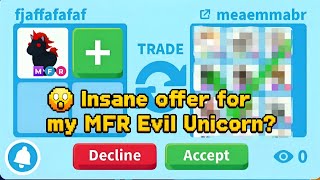 😱 FINALLY! How I Traded MFR Evil Unicorn in adopt me! + TRADING DUMP ( part 3 ) roblox