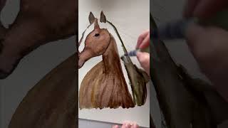 Dark hors drawing process with SKETCHBAR AQUA markers