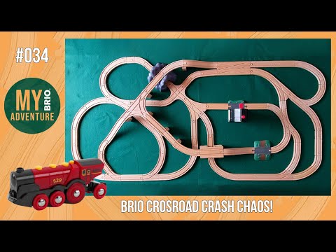 [034] BRIO Crossroad Chaos - So Many Train Crashes!