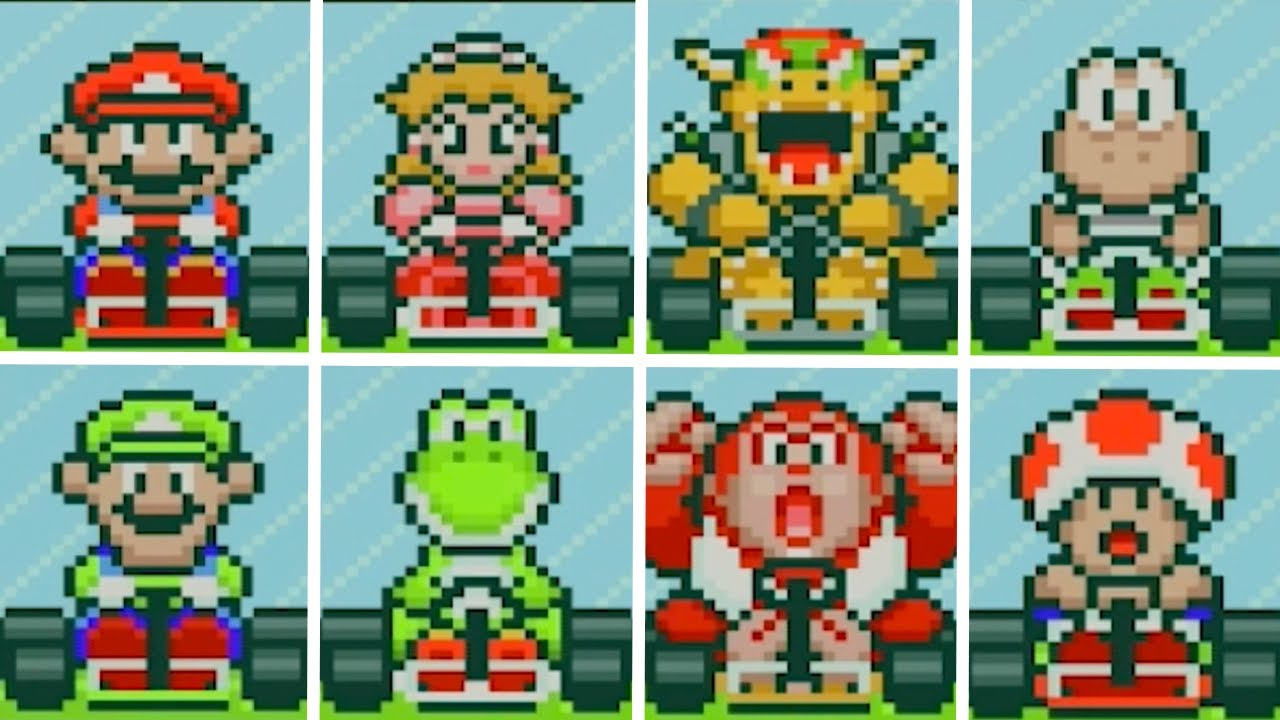 Super Mario Kart - All Characters Selection Animations