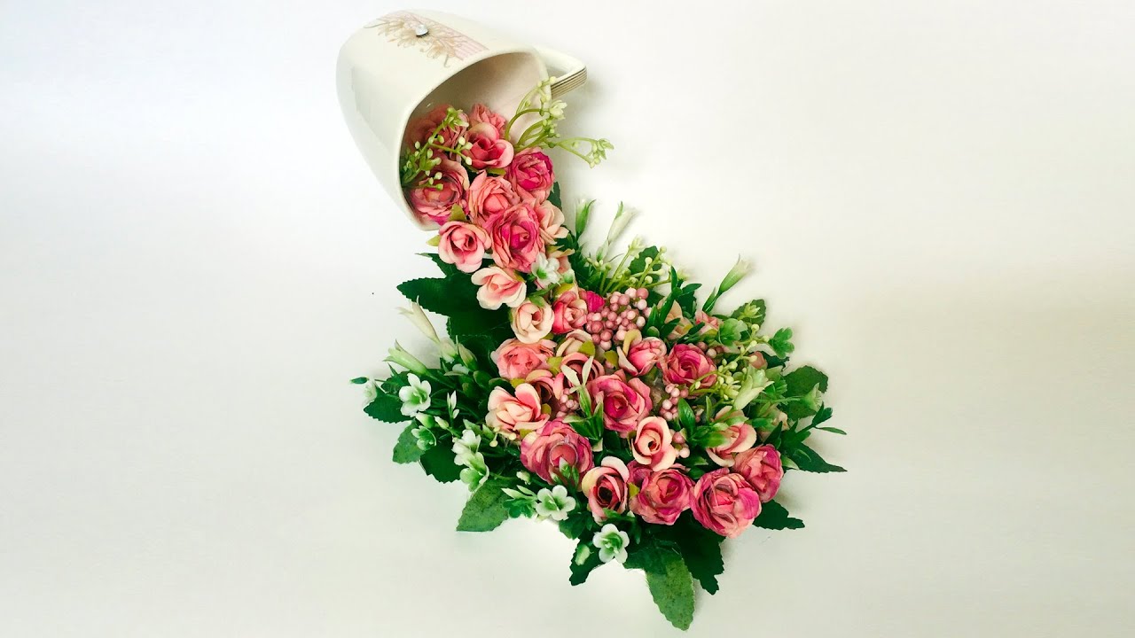 DIY Парящая чашка с цветами | DIY Floating Cup with flowers