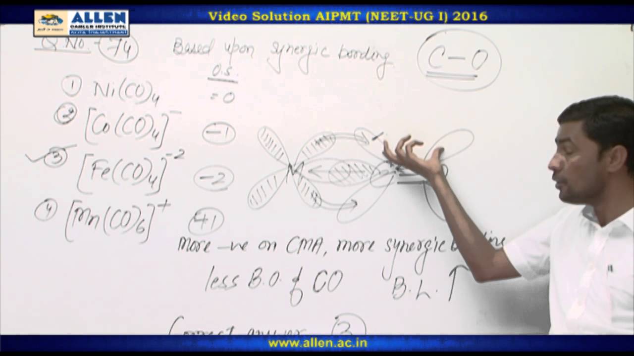 AIPMT 2016 Chemistry Solution – Q. 74, 75 (Paper Code-P) NEET-UG 2016 Phase I