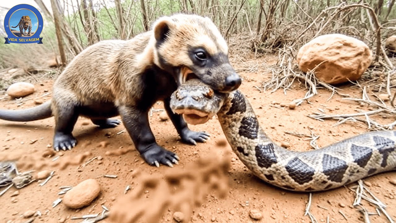 Texugo-do-mel – O Guerreiro Mais Corajoso do Reino Animal #animaisSelvagens #vidaselvagem