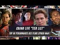 Grand live tier list  top 50 des personnages des films spiderman 