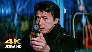 Detective Inspector Lee (Jackie Chan) tries to apprehend Sang at the marina roadstead. Rush Hour