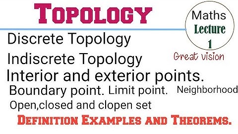Topology: Topological space chapter 1. Definition Examples and Theorem/Topology space examples.