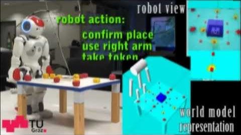 Nao autonomously places and grasps a game token