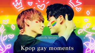 Kpop idols being gay (mostly giving kisses)  boy groups edition