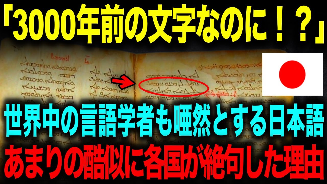 【海外の反応】「3000年前の文字なのに！？」世界中の言語学者も唖然とする日本語。→あまりの酷似に各国が絶句した理由