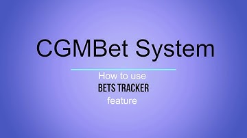 CGMBet video tutorial - BetsTracker
