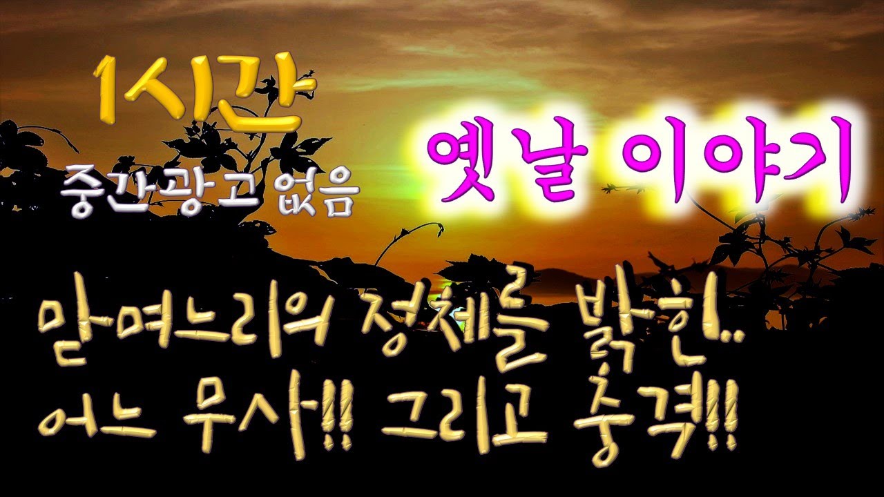 🌜옛날이야기, 중간광고 없는 1시간 "맏며느리의 정체를 밝힌 어느 무사!!! 그리고 밝혀진 충격적인 사건..😲😲"  초립동의 사연/잠자리동화, 꿀잠동화, 오디오북, 이야기책방