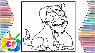 Cat and dog coloring page friendly cat and dog 4URA Young Viridii - Yesterday NCS Release
