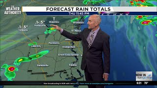 Tracking light rain and showers, Clearing Friday
