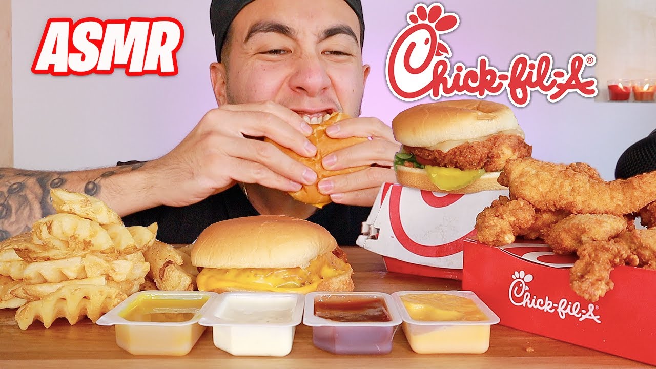 ASMR EATING CHICK-FIL-A *SATISFYING EATING SOUNDS* MUKBANG