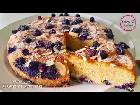 Gâteau fondant aux amandes et myrtilles (Bleuets)